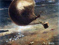 chute du ballon de Nadar dans la province du Hanovre